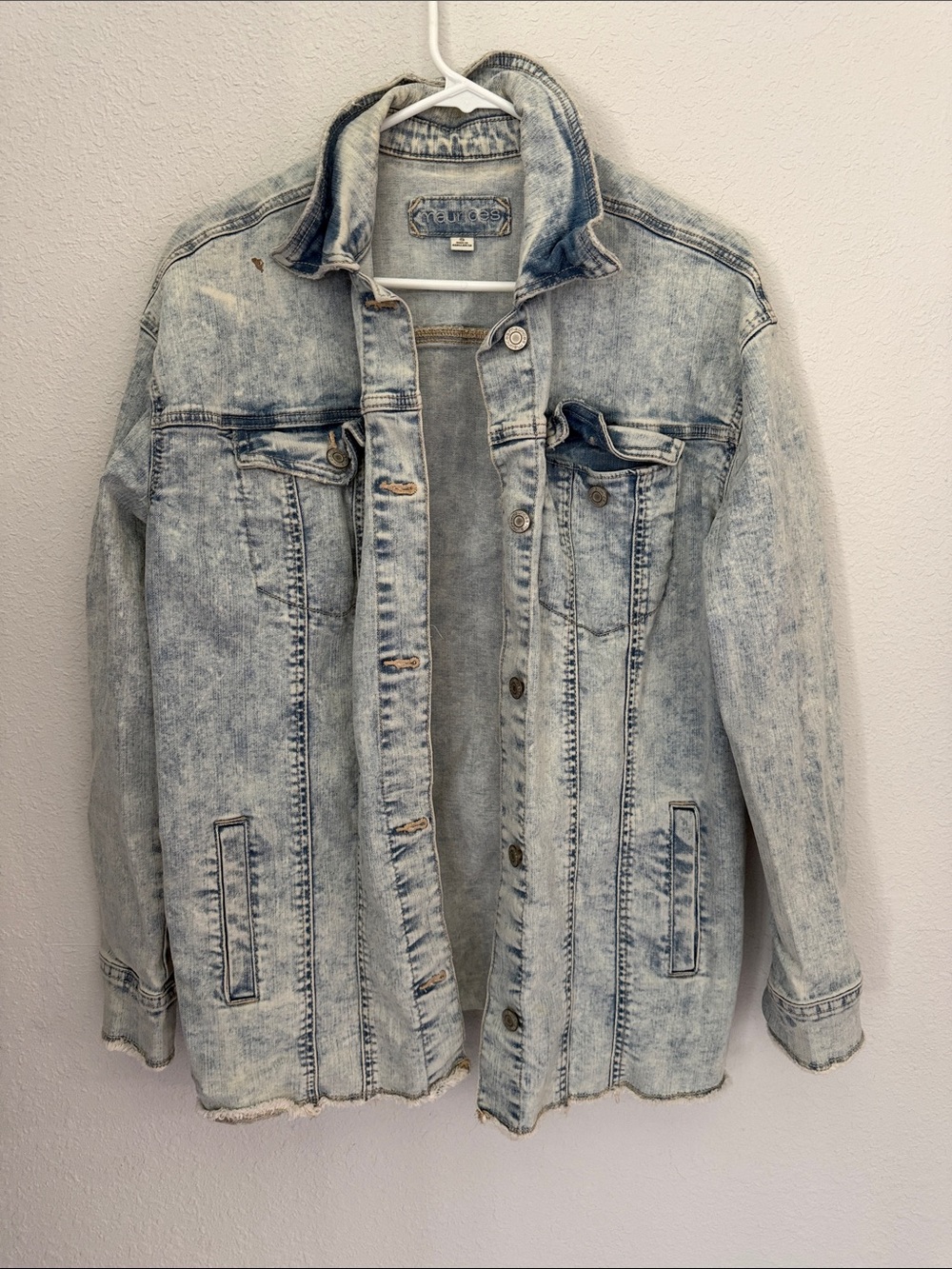 Light Wash Denim Jacket - Women’s Casual Oversized Coat